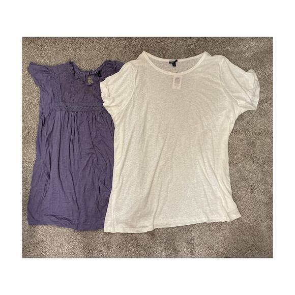 torrid Tops - Torrid Bundle (2) of Linen Blend Crewneck tee and Lightweight Knit Blouse, sz 4